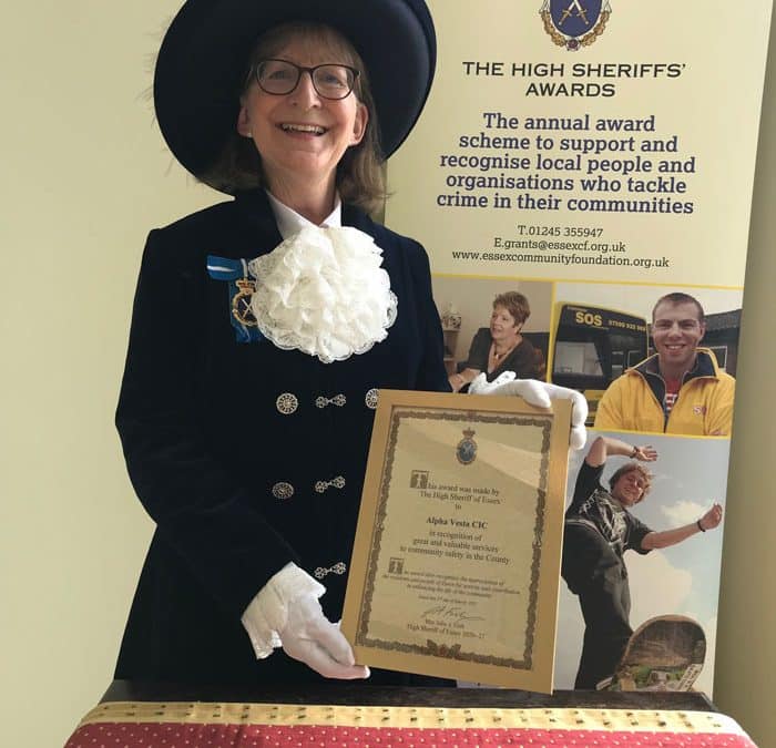 Alpha Vesta nominated for the Essex Police Cup in the 2021 Essex High Sheriff’s Awards