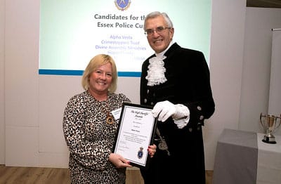 Lucy Whittaker with High Sheriff of Essex, Nicholas Alston CBE DL.